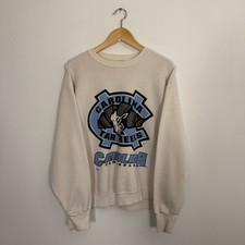 Vintage 90s UNC Carolina Tar Heels Sweatshirt White NCAA Basketball Large
