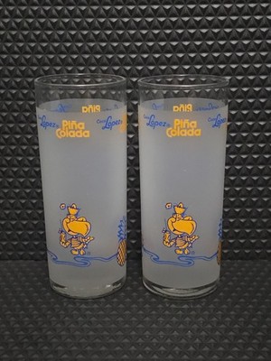 Set Of 2 Libbey Coco Lopez Pina Colada Frosted Recipe Glasses