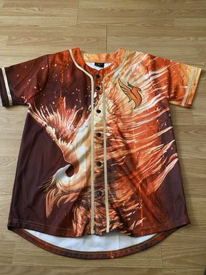 Illenium Fire Fallen Embers #3 Mens Orange Embroidered Short Sleeve Jersey Sz M