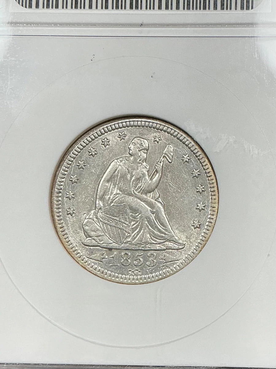 XF 45 Graded 1853 Year Seated Liberty US Quarters (1838-1891) for