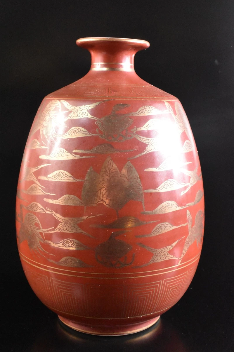 陶瓷红色日本古董花瓶| eBay