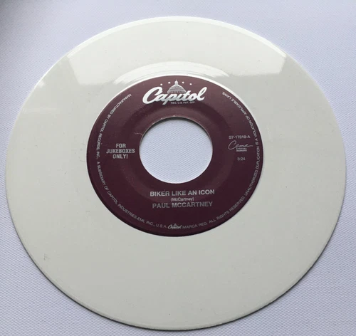 PAUL McCARTNEY "BIKER LIKE AN ICON" RARE JUKE BOX ONLY WHITE VINYL PRESS NR MINT