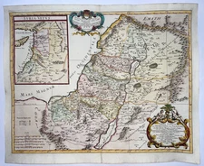 HOLY LAND 1679 SANSON-CANTELLI DA VIGNOLA LARGE UNUSUAL ANTIQUE MAP 17TH CENTURY