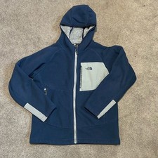 The North Face Chimborazo Sherpa Fleece Hoodie Jacket Blue Grey Boys Hoodie