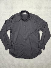 Express Shirt Mens XL Black Fitted Stretch Button Down Long Sleeve Dress Shirt