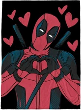 Jay Franco Plush Throw Blanket – Soft & Comfy 50x70 inches, Black - Deadpool 