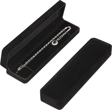 LETURE 2 Pieces Long Velvet Jewelry Chain Necklace Gift Box Set, Bracelet Storag