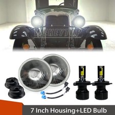 2pcs 7 Inch Round Led Headlight Hilo Beam H4 For Ford Model A 1930 1931 2pcs 7 Inch Round Led Headlight Hilo Beam H4 For Ford Model A 1930 1931