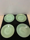 VTG Lot 4 Green Jadeite Ribbed Saucer 6" Plates Fire King Oven Ware