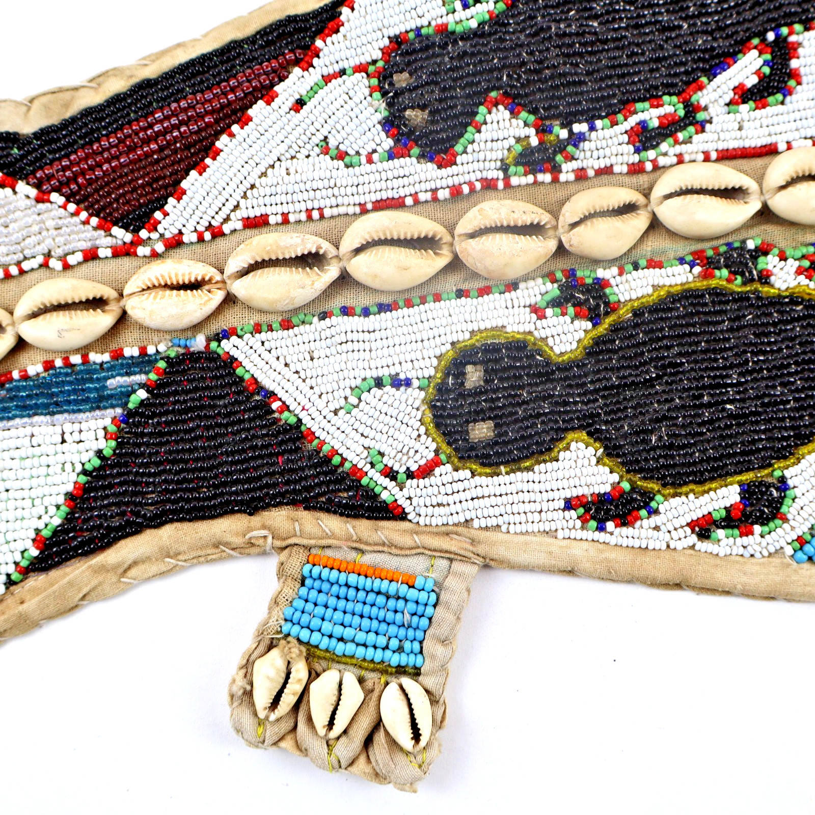 Antqiue African Yoruba Lizard Ceremonial Sash Belt Wall Hanging 40" tribal art