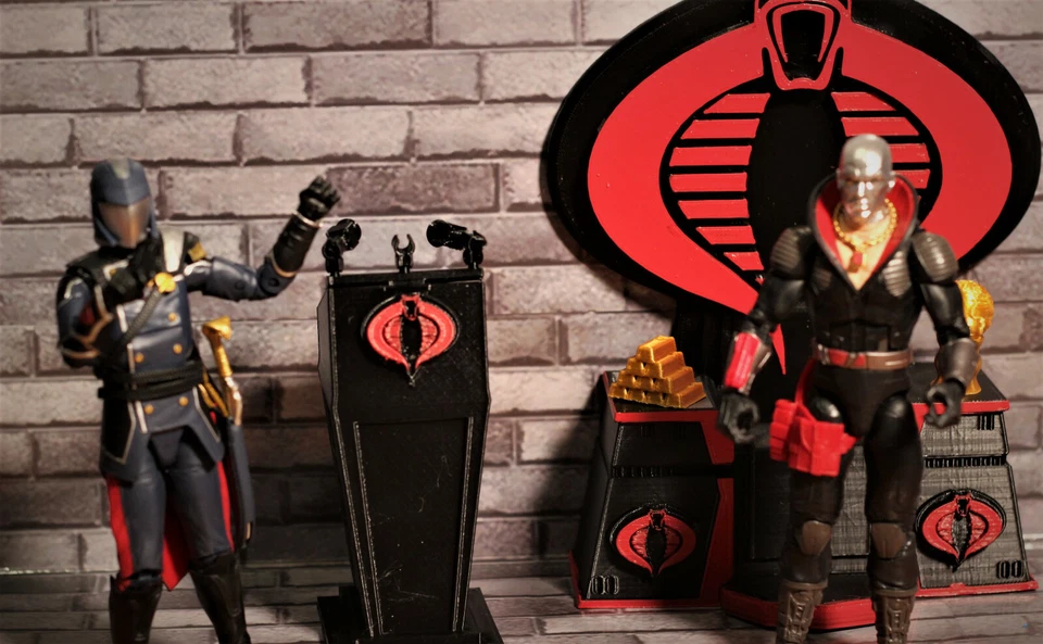Trono impreso en 3D Gi Joe para comandante cobra, destructor para figuras de 6 pulgadas + podio Foto 4 de 4