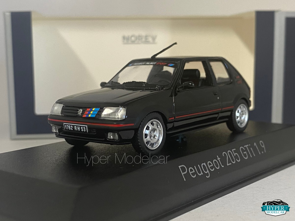 Peugeot - プジョー　205 1.9 GTi 1/43 ＮＯＲＥＶ製 NOREV 1/43 PEUGEOT 205 Gti 1992 Black With Pts Dec Art