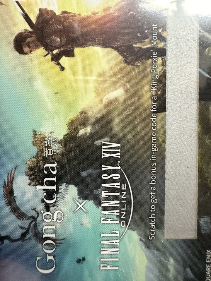 FFXIV Porxie King Mount Code Card Final Fantasy x Gong Cha Limited eBay