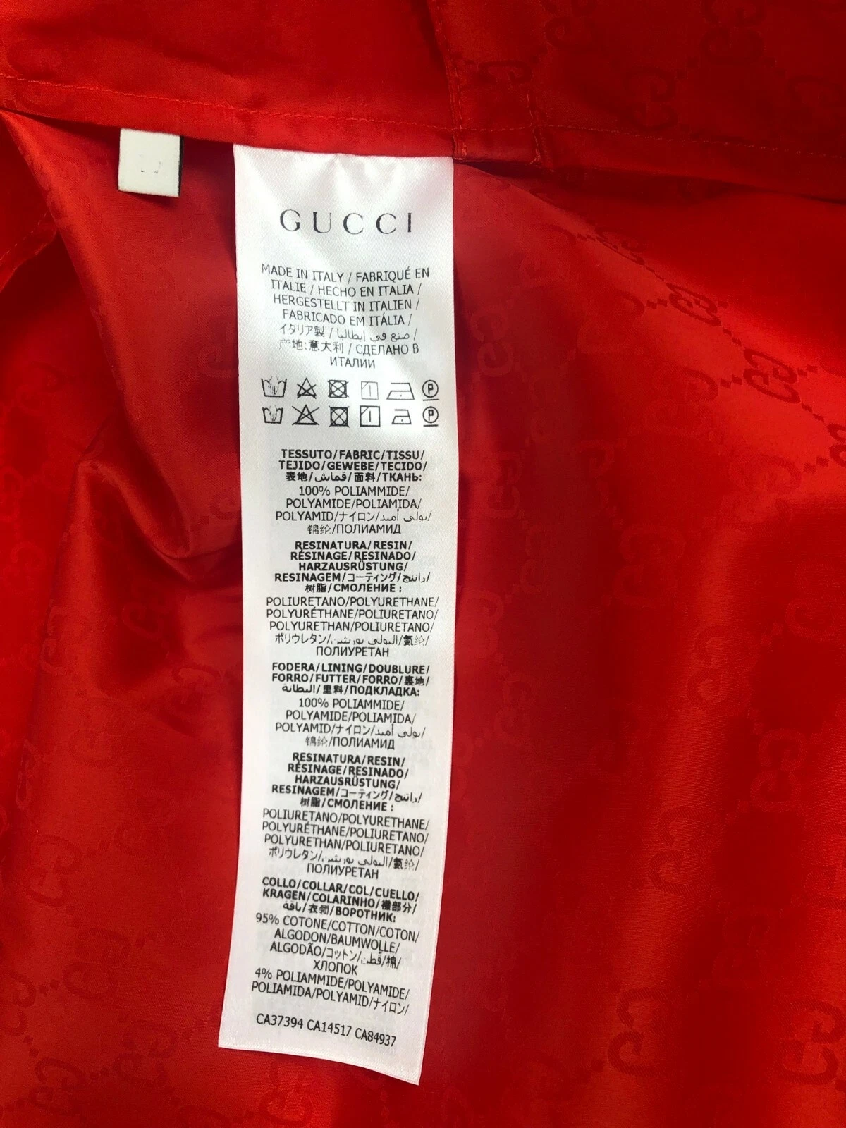 Giacca frangivento Gucci Bambini Donna S Rosso Monogramma Nylon TAGLIA 12 499517 7003