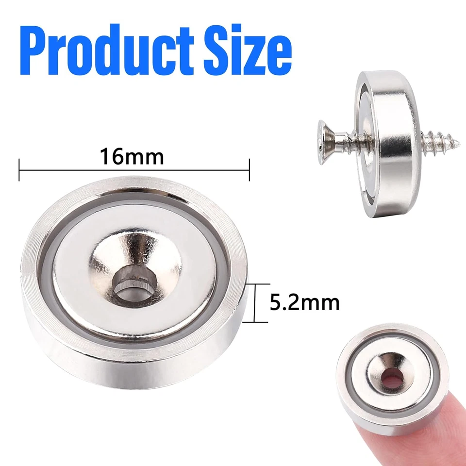 Imanes de neodimio de copa de Base redonda súper fuertes de 20 piezas - Image 2 of 4