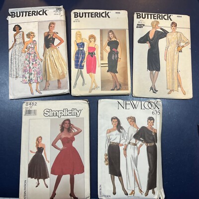 Butterick Vintage SEWING Pattern Ladies Evening & Party Dress 1980-90s  Uncut | eBay