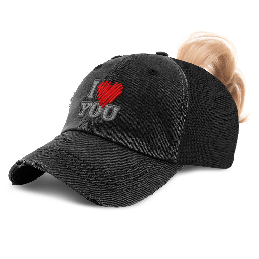 Speedy Pros Women's Ponytail Cap – British Flag Embroidery, Cotton Trucker Hat With Strap Closure - View #5