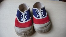 #914 vtg Kids Sneakers RED WHITE & BLUE size 3 USED Made in USA