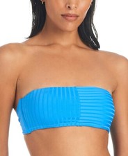 Sanctuary Women's Refresh Rib Striped Bandeau Bikini Top Size Medium L25960