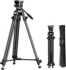 AD-50 Lite Aluminum Video Tripod with Fluid Head for Filmmakers, 11Lbs Max Load