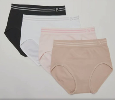 Breezies - Set of 4 Cotton Touch Seamless Brief Panties - Basic