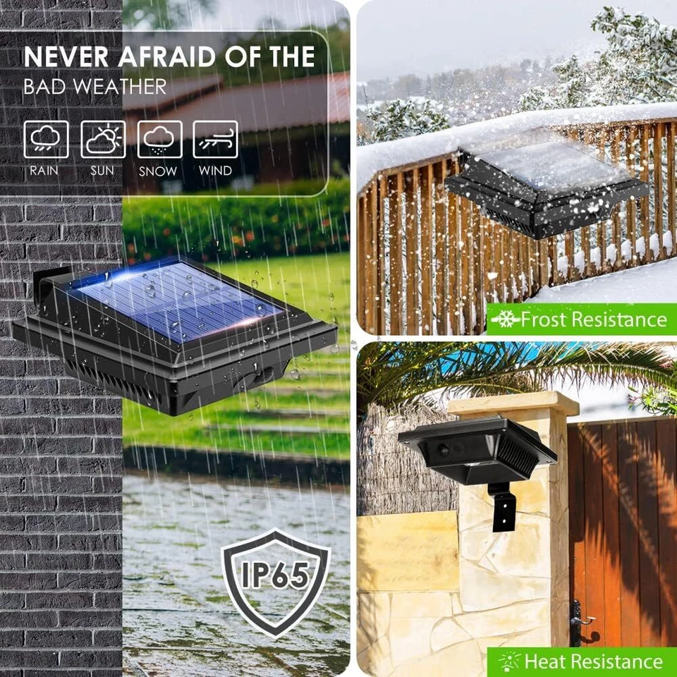 2Pcs Solar Gutter Lights 40LEDs Fence Lights for Pathway Roof Yard Wall Garden - Image 4 of 4