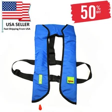 Premium Adult Inflatable Life Jacket Vest Lifesaving PFD C02 Cartridge - Blue