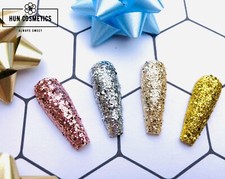 Glitzer Staub Nagel Make-up Haar Körper Tattoo Silber Gold Roségold 
