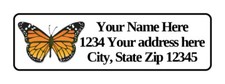 400 Personalized Monarch Butterfly Return Address Labels. 1/2 inch by 1 3/4 inch