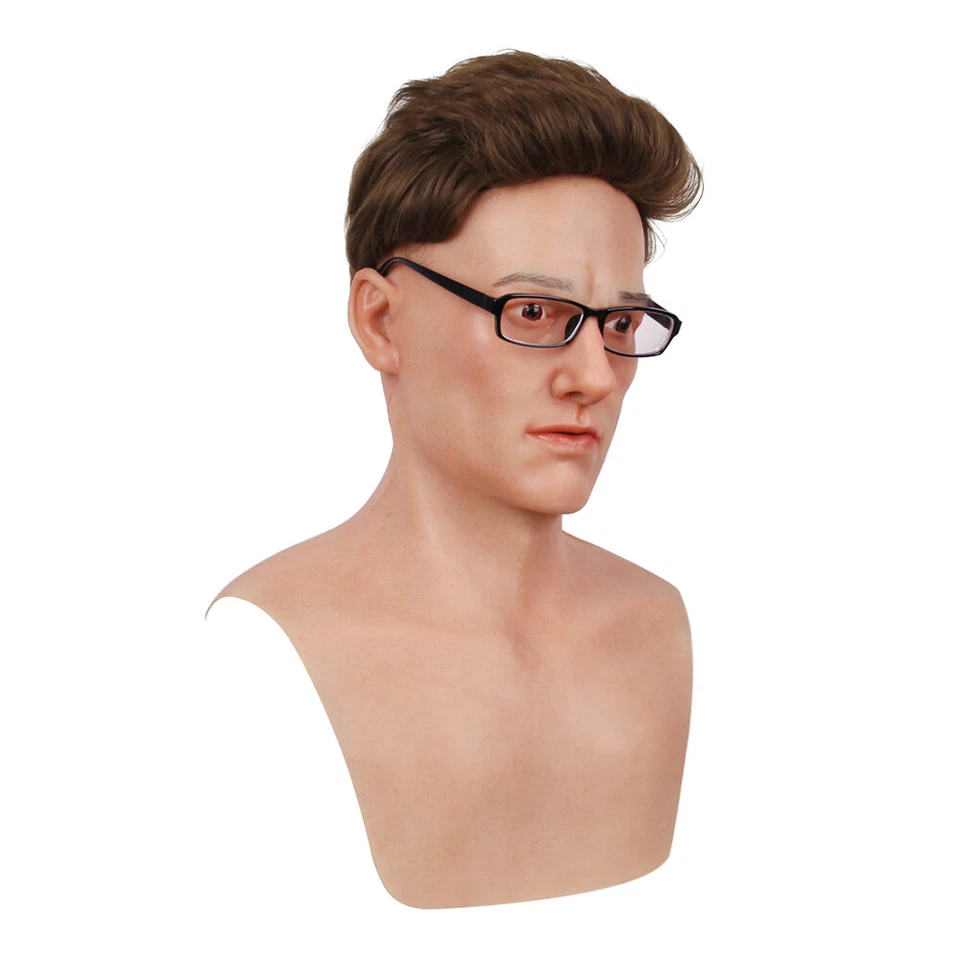 IMI Realistic Silicone Young Man Mask Crossdresser Face Headwear Halloween Props - Image 3 of 4