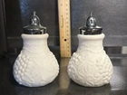 Vintage Imperial Milk Glass with Grape & Vine Pattern Salt & Pepper Shakers