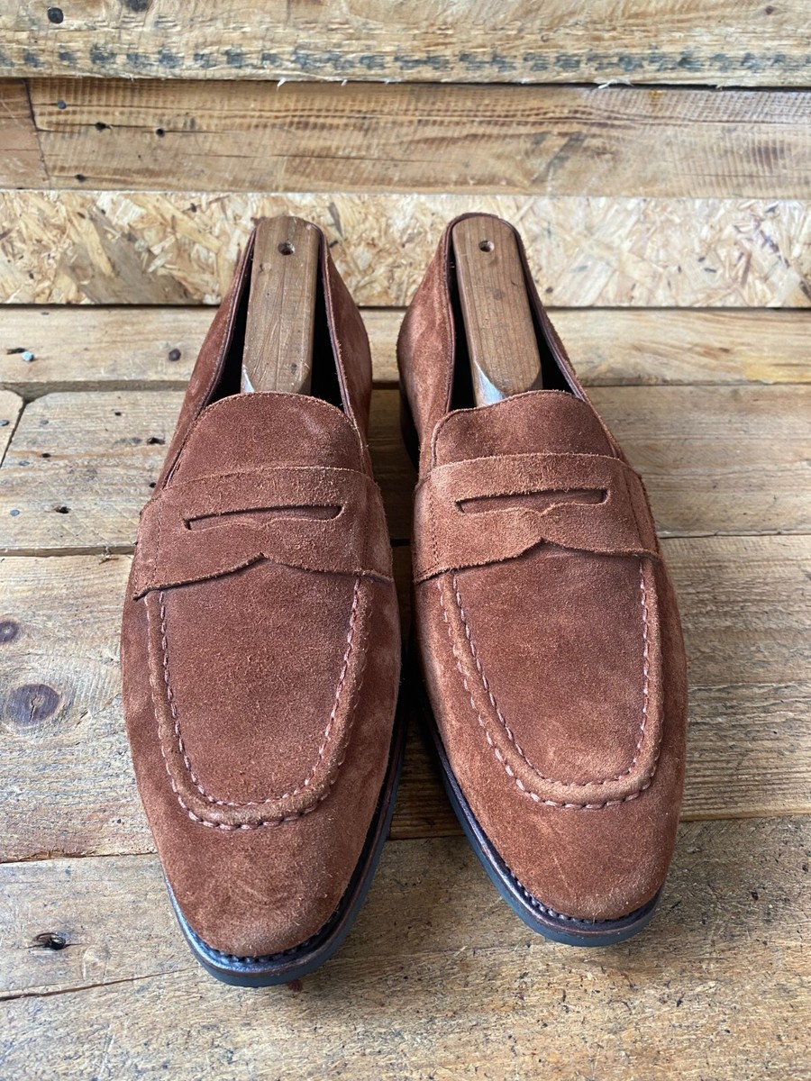 Carmina suede brown Penny loafers , dress shoes. uk 6.5 US