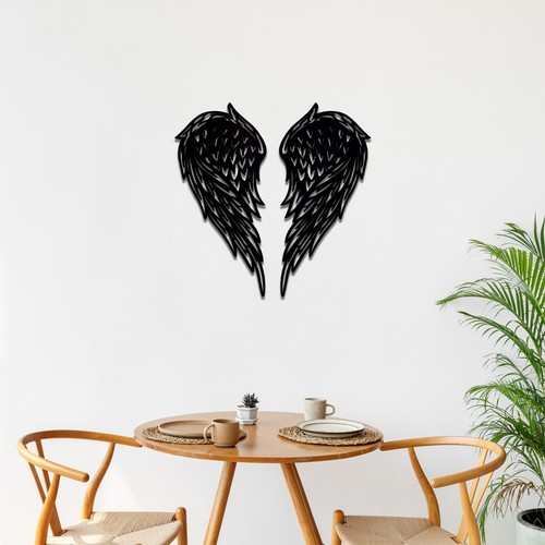 Angel Wings Wall Art Set: Sculpted Feathered Wing Pair for Ethereal Decor - Picture 12 of 16