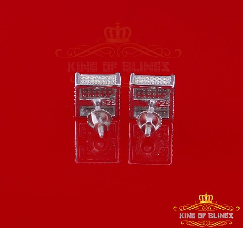 Pendientes Aretes Para Hombre Plata Blanca 925 0.20ct Diamante Hombre/Mujer - Imagen 5 de 12