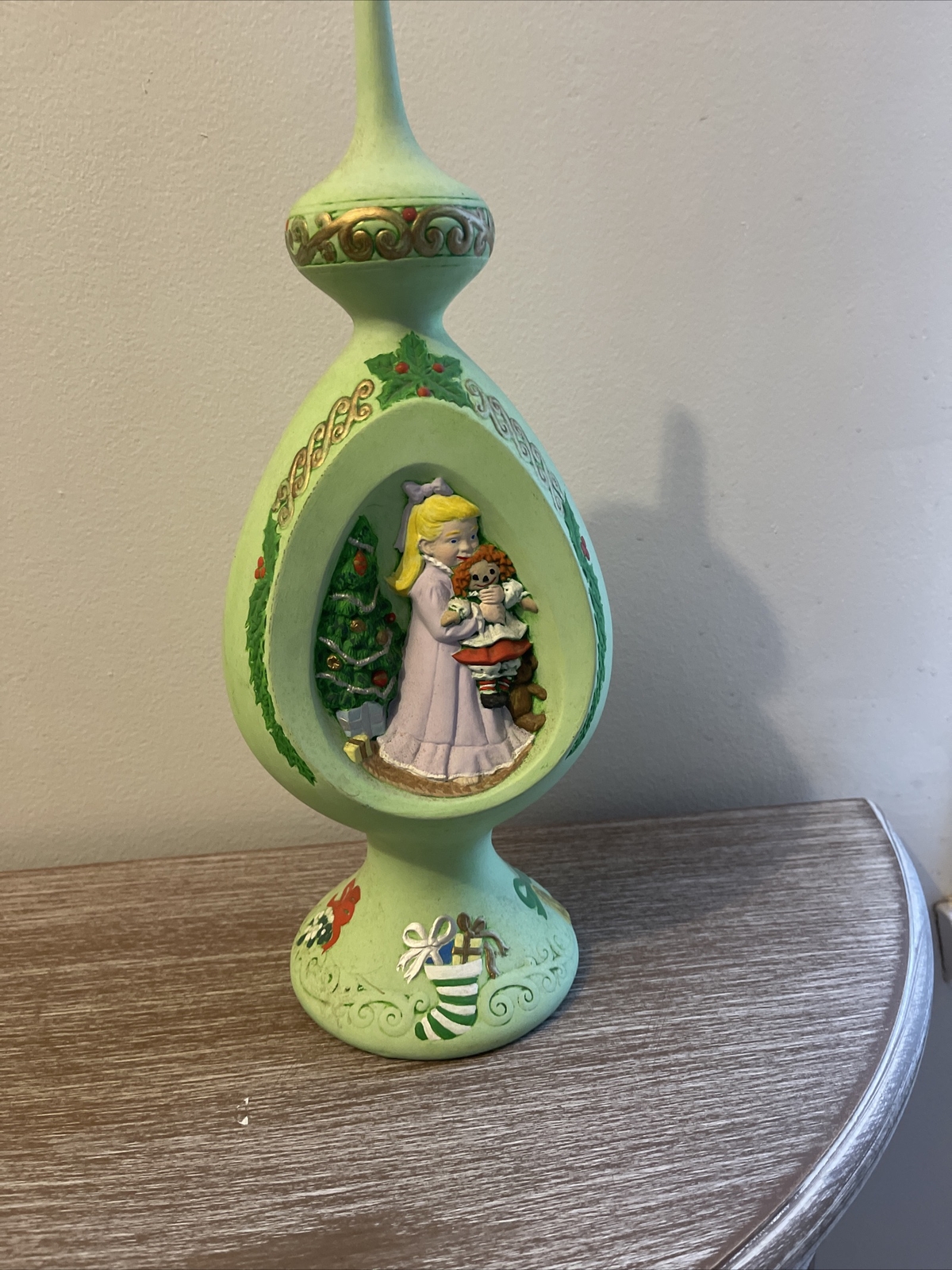 Vintage Byron Molds Ceramic Christmas Tree Topper Or Table Decor Girl & Doll eBay