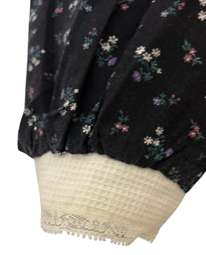 Vestido Vintage Gunne Sax Prairie Por Jessica Talla S Azul Blanco Floral Detalle Encaje - Imagen 7 de 9