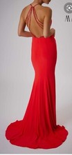 Mascara MC181360G size 6 coral red Sparkle strap back Evening dress NWT