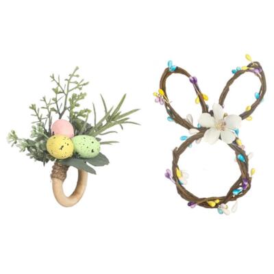 6 Pcs Cone Rabbit Napkin Buckle Easter Celebration Decorations  l