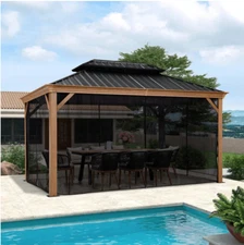 Purple Leaf 10x12 Hardtop Gazebo Bug UV Screen Filtering Curtains  Heavy Duty