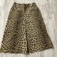 Toutiete Womens Stunning Sexy Skirt Size 8-10 Brown Leopard Print A-Line Vintage