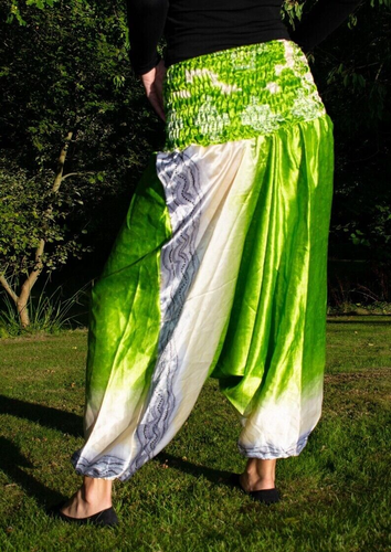 5 Pcs of Indian Vintage Silk Sari Boho Harem Trousers Women Gypsy Yoga Pants - Picture 4 of 7