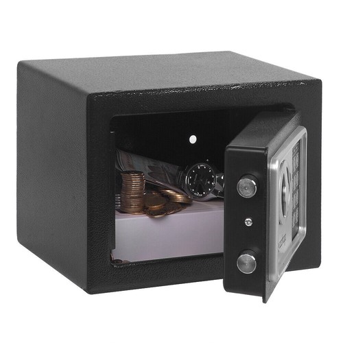 Mini Wall-in Style Electronic Code Metal Steel Box Safe Case 17EF Black - Picture 5 of 16