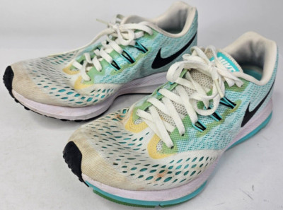 Nike Womens Zoom Winflo 4 898485-102 White/Teal Road Running Shoes Size 8