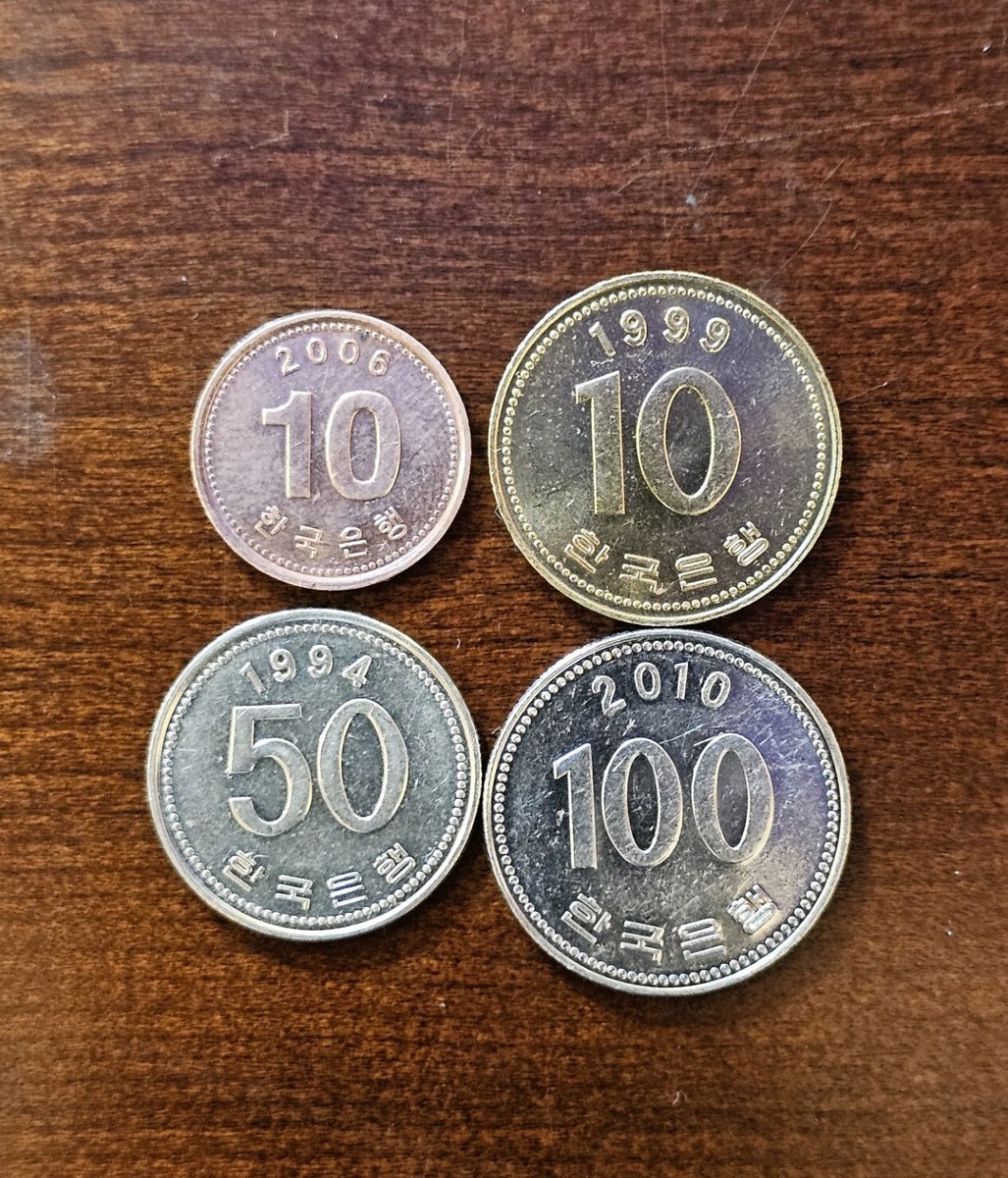 1994-2010 South Korea 10 - 2 coins, 50, 100 Won. 4 Coins Set. | eBay