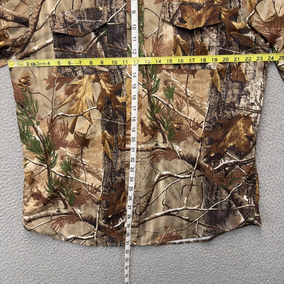 Realtree Button Down Shirt Mens Large Brown Woodland Camo Long Sleeve Hunting - Image 4 of 4