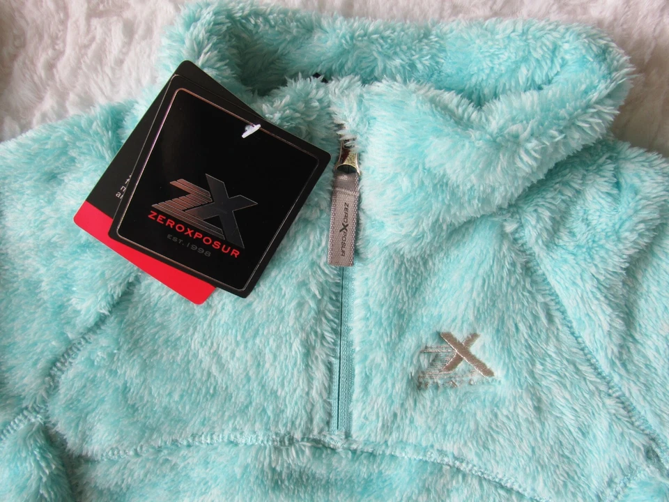 ZeroXposur Unisex Toddler size 4T Soft & Cozy Fleece 1/4-Zip Jacket Aqua/Gray - Image 3 of 4