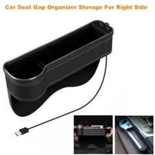 Car Seat Gap Organizer Storage Box Cup Holder with LED Light For Seat Right Side