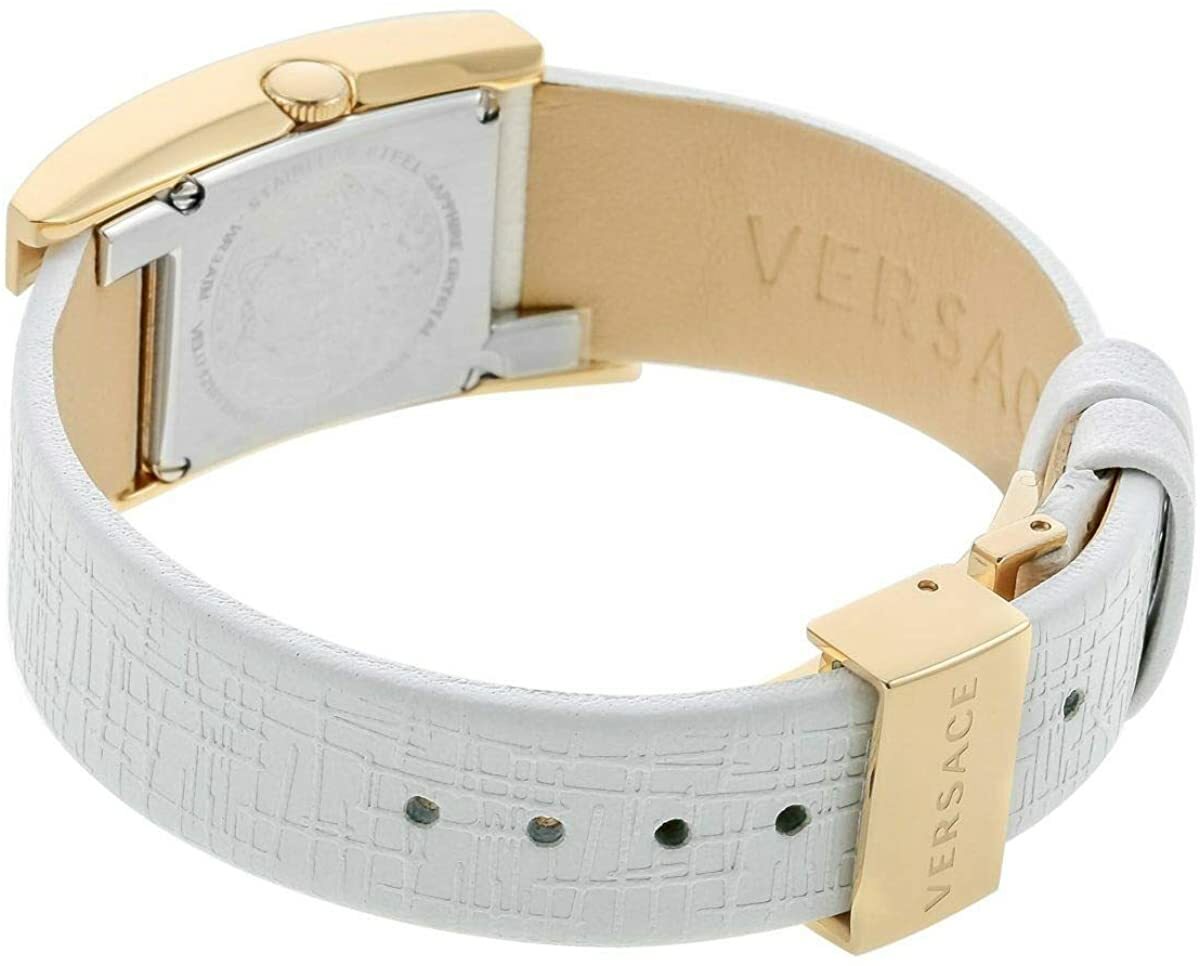 NEW Versace VELU00219 Greca Icon Swiss Gold Tone White 