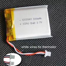 3.7V 800mAh 2.96Wh Li Lipo Battery 603040 NTC Thermistor JST-SH 1.0mm For GPS