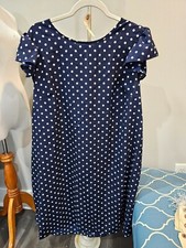 Shein Navy blue White Polka Dress Size 2X Short Sleeve